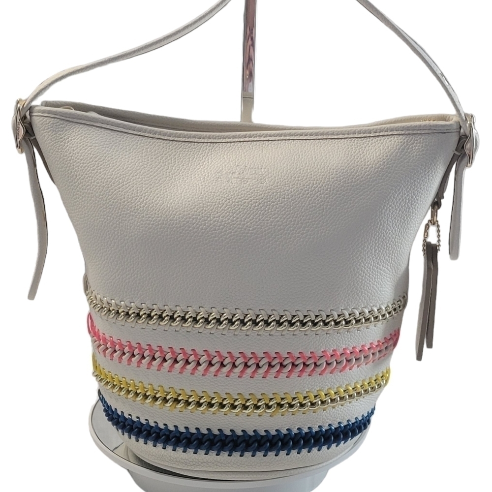 СОАСН LICAH LIGHT/CHALK MULTI LEATHER CROSSBODY BAG